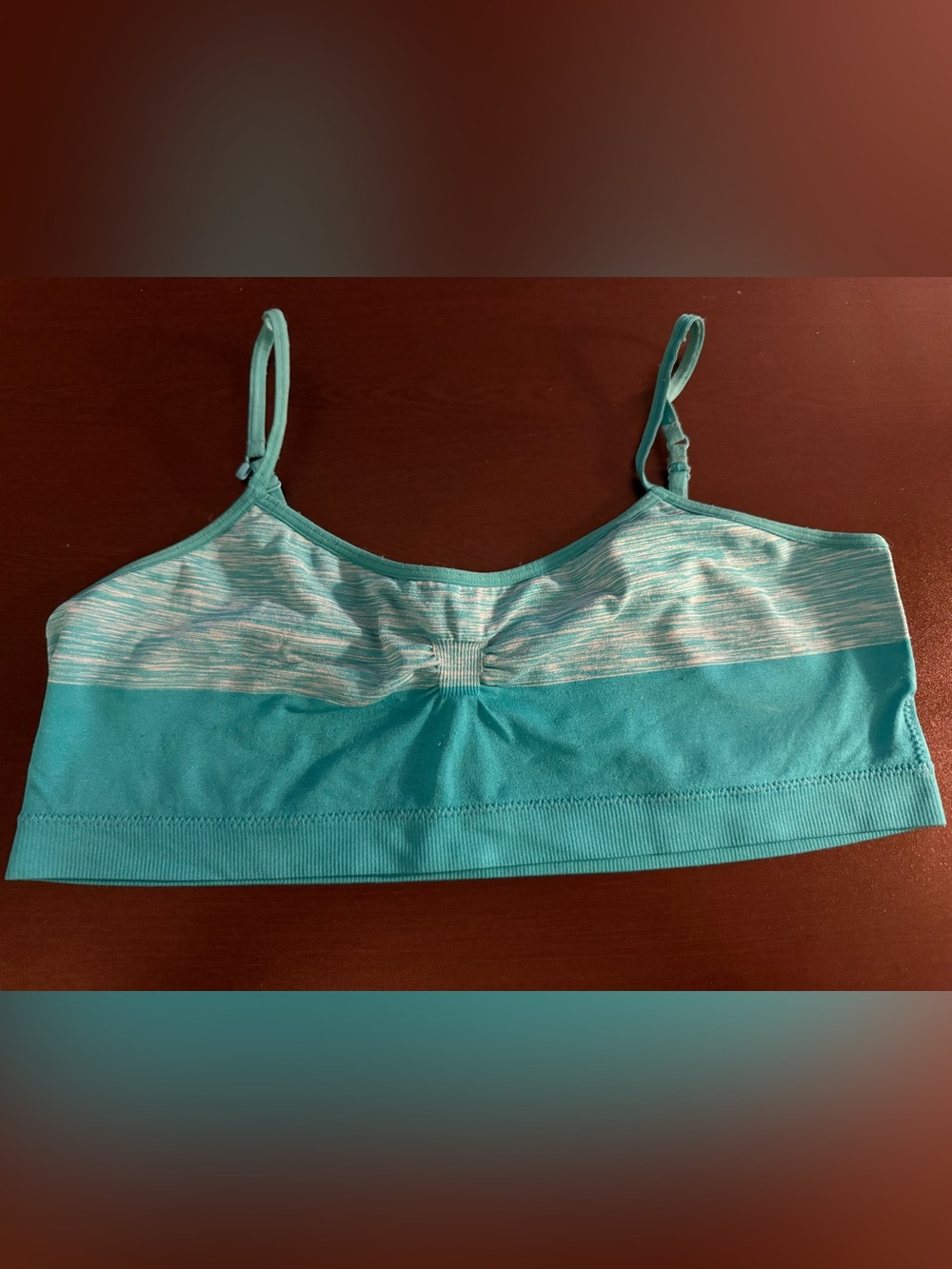No Boundaries Teal Striped Seamless Bralette